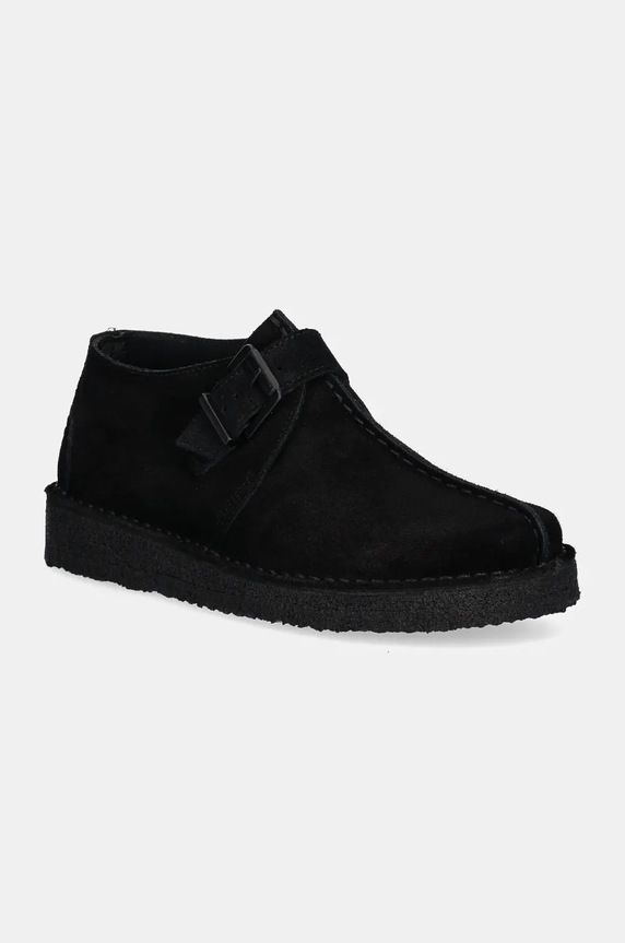 Clarks Originals suede shoes Trek Buckle flat black 26177993