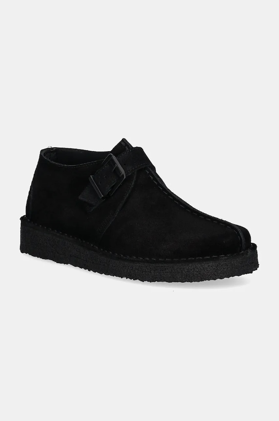 Clarks Originals suede shoes Trek Buckle flat black 26177993
