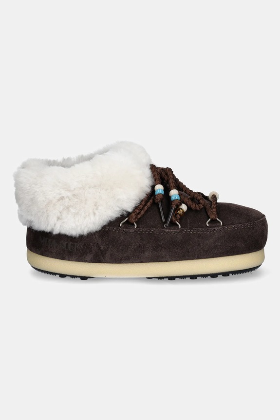 Moon Boot cizme de zapada din piele intoarsa MB EVX MULE SUEDE BEADS 80D1470040.ML01 maro AW24