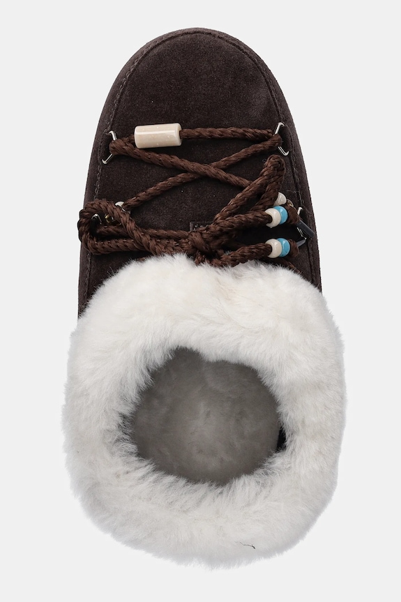 Moon Boot cizme de zapada din piele intoarsa MB EVX MULE SUEDE BEADS maro 80D1470040.ML01
