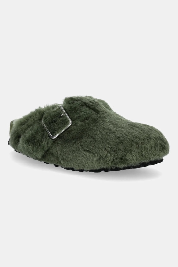 Вълнени чехли Birkenstock 1774 Boston BB Shearling отворена пета зелен 1029943