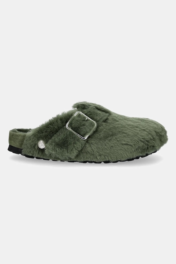 Вълнени чехли Birkenstock 1774 Boston BB Shearling 1029943 зелен AW24