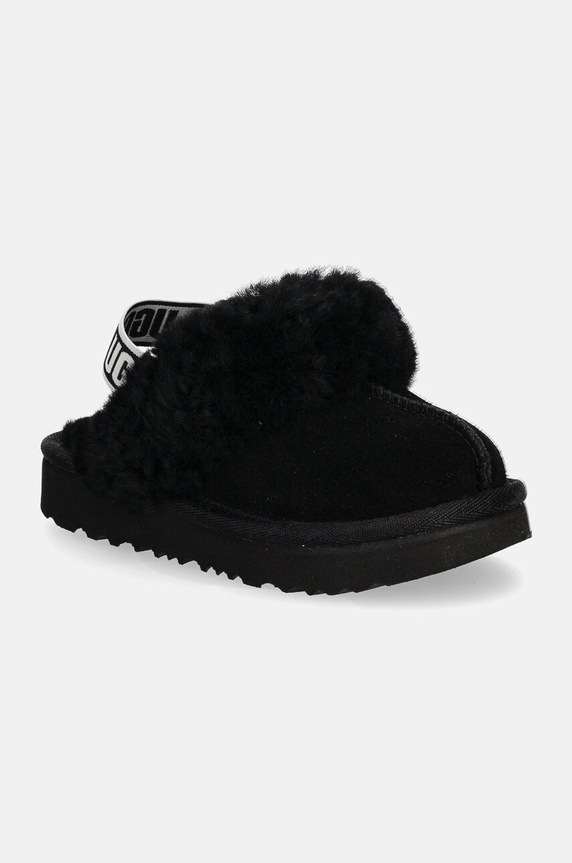 Детски велурени чехли UGG FUNKETTE черен 1130395T