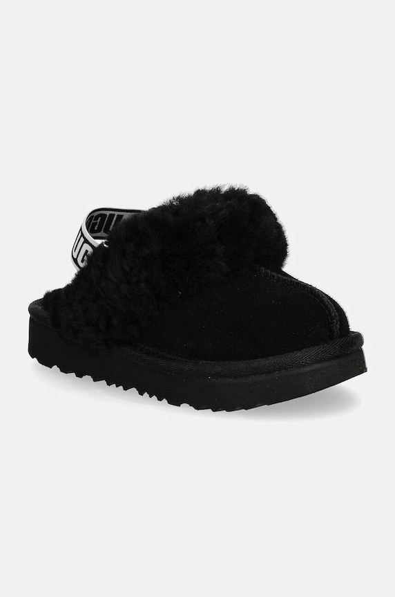 Детски велурени чехли UGG FUNKETTE черен 1130395T