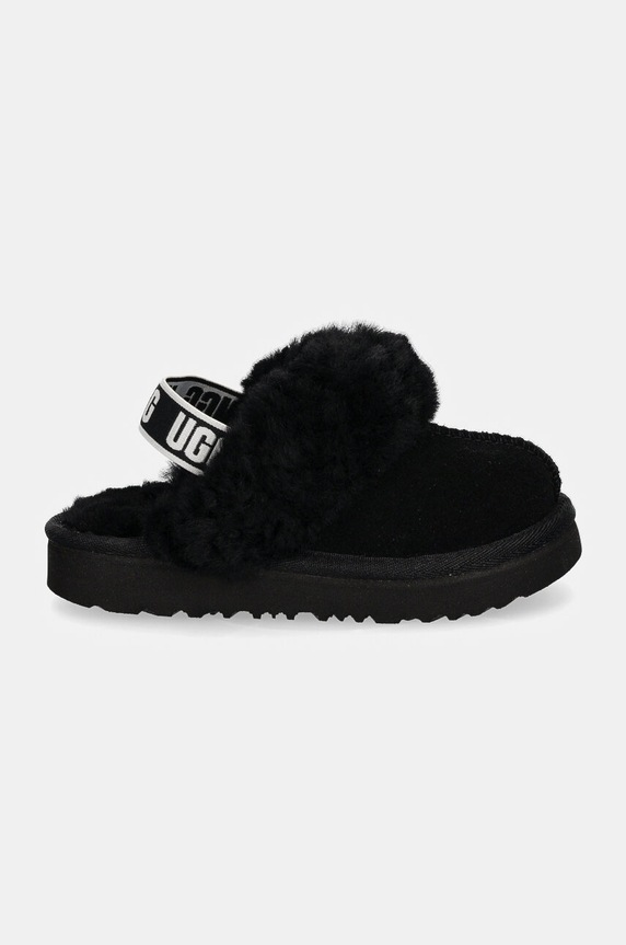 Детски велурени чехли UGG FUNKETTE 1130395T черен AW25