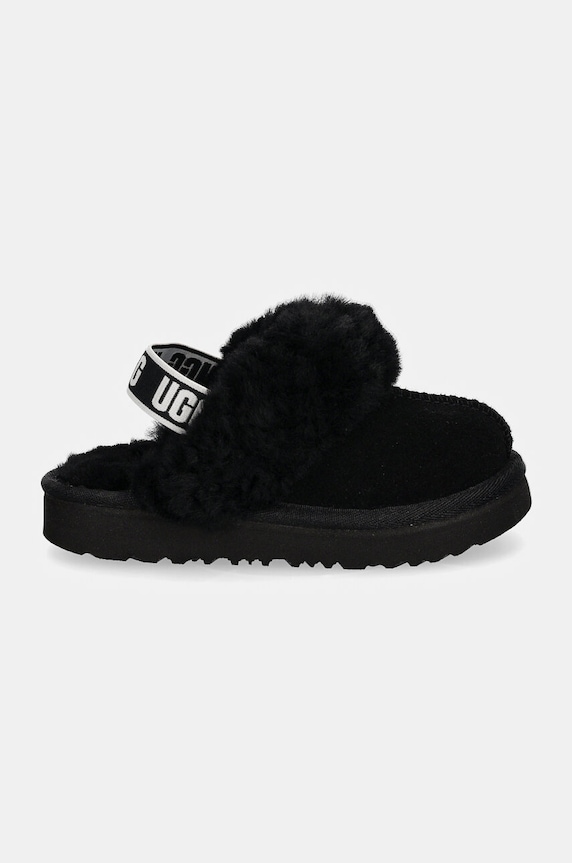 Детски велурени чехли UGG FUNKETTE 1130395T черен AW25