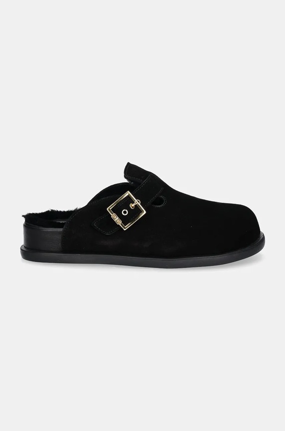 Dětské semišové pantofle Elisabetta Franchi F4A1.E0170.0446 černá AW24