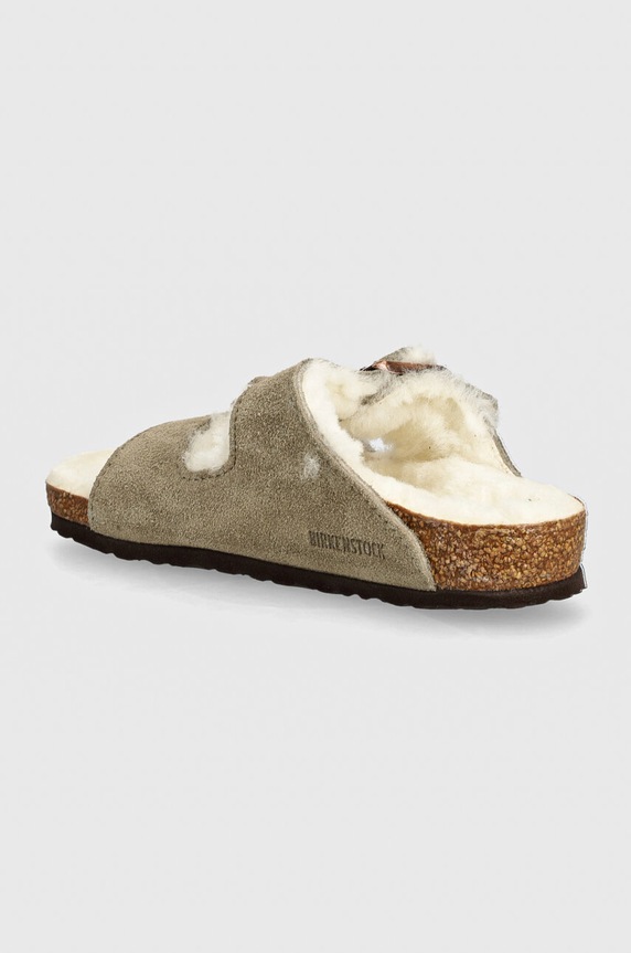 Chłopiec Birkenstock klapki zamszowe dziecięce Arizona Shearling 1028689 beżowy