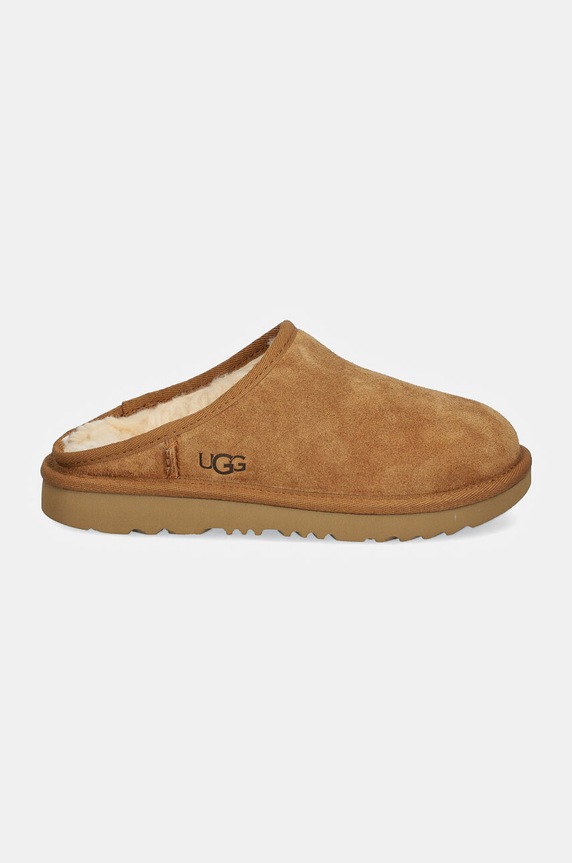 UGG kapcie zamszowe dziecięce KIDS' CLASSIC SLIP-ON 1161030K brązowy AW25