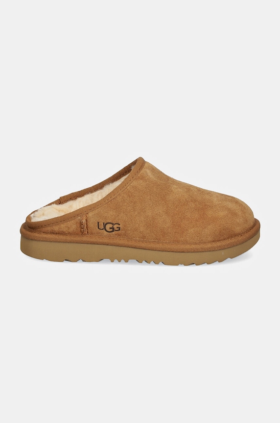 UGG kapcie zamszowe dziecięce KIDS' CLASSIC SLIP-ON 1161030K brązowy AW25