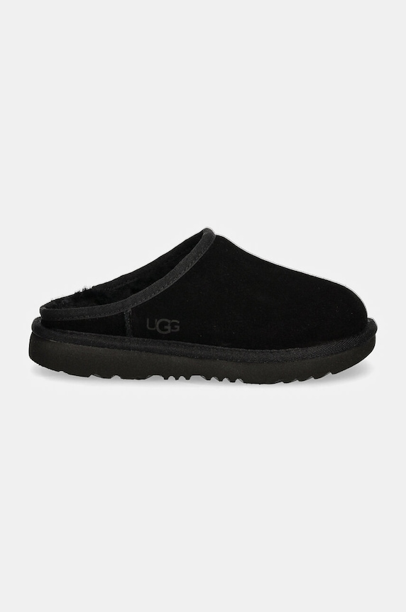 Dječje kućne papuče od brušene kože UGG KIDS' CLASSIC SLIP-ON 1161030K crna AW25