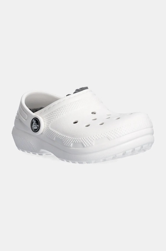 Crocs klapki dziecięce CLASSIC LINED CLOG biały 207009.CLASSIC.LINED.CL