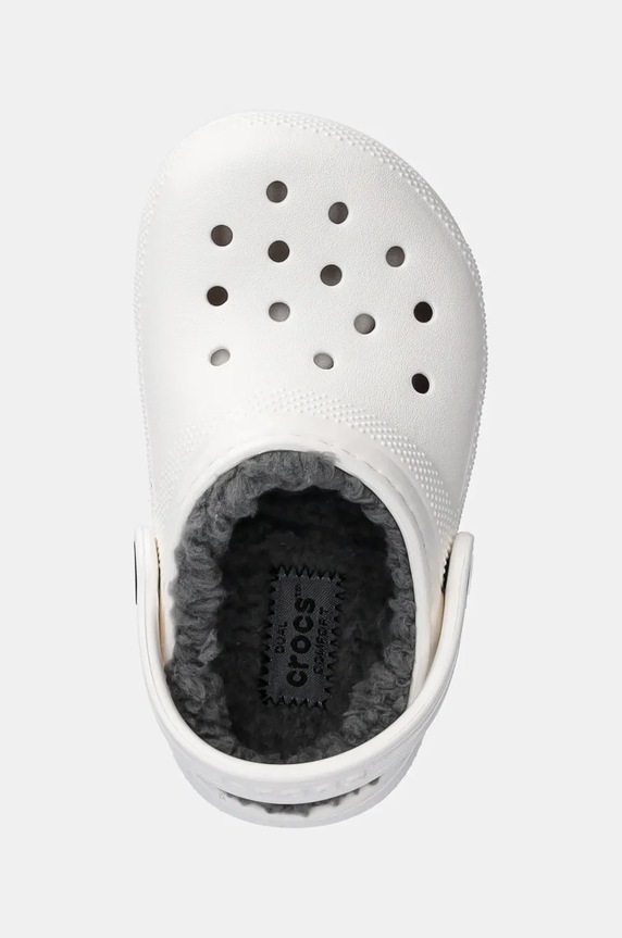 Crocs klapki dziecięce CLASSIC LINED CLOG biały 207009.CLASSIC.LINED.CL