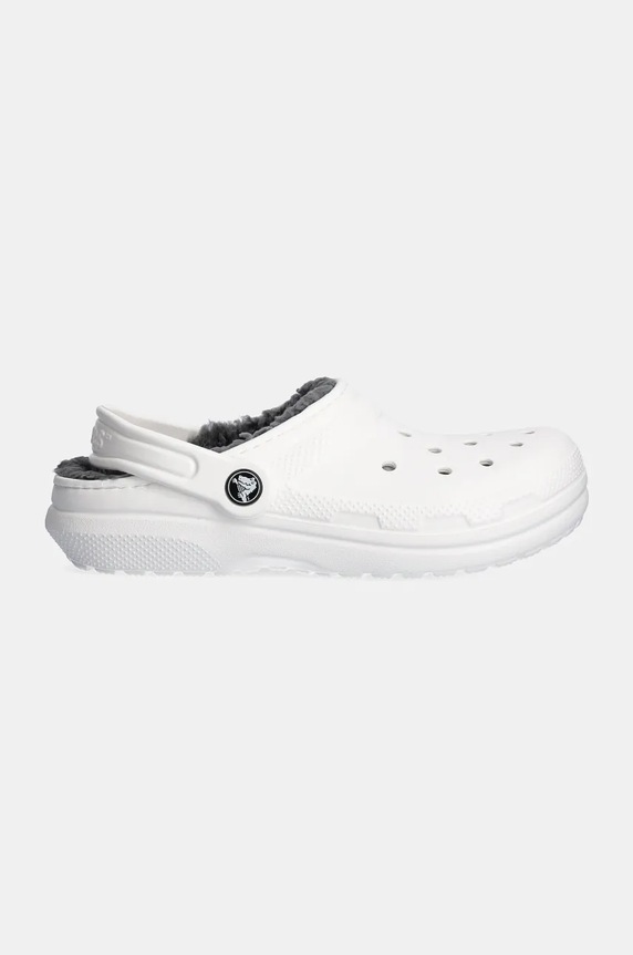 Crocs klapki dziecięce CLASSIC LINED CLOG 207010.CLASSIC.LINED.CL biały AW24