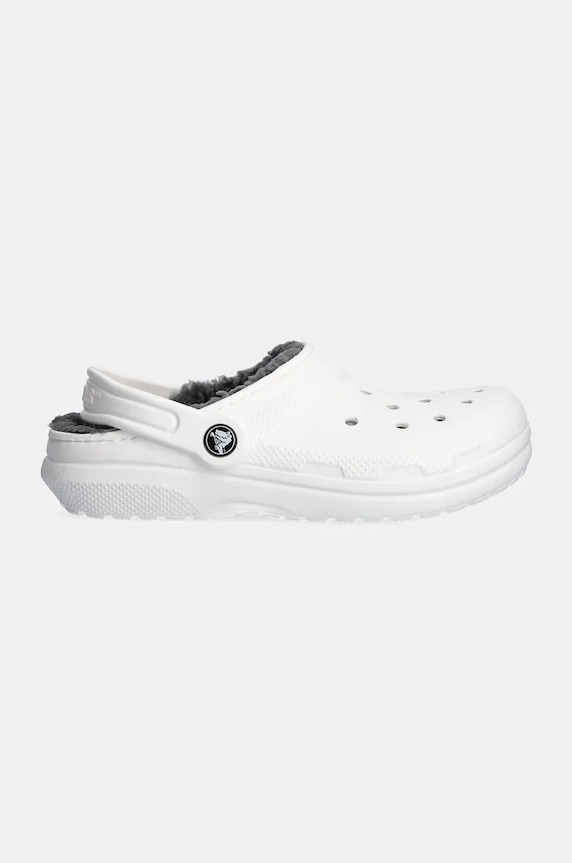 Crocs klapki dziecięce CLASSIC LINED CLOG 207010.CLASSIC.LINED.CL biały AW24