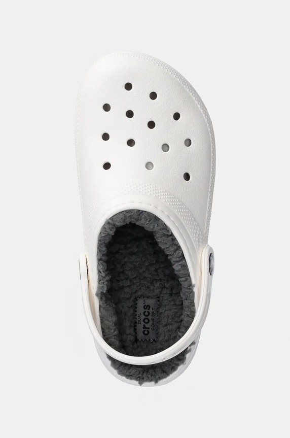 Crocs klapki dziecięce CLASSIC LINED CLOG biały 207010.CLASSIC.LINED.CL
