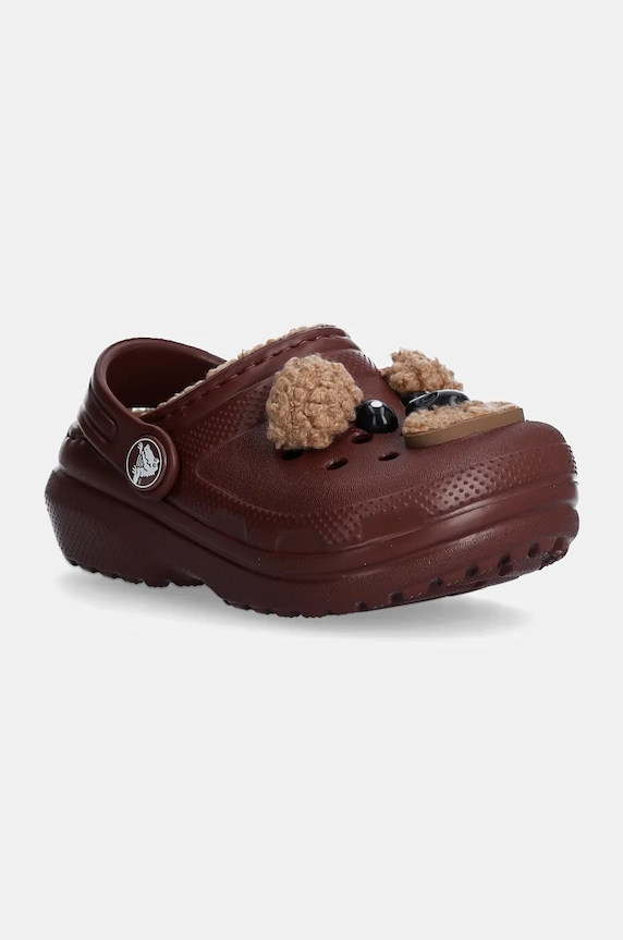 Crocs slapi copii CLASSIC LINED IAM BROWN BEAR CLOG maro 210019.CLASSIC.LINED.IA