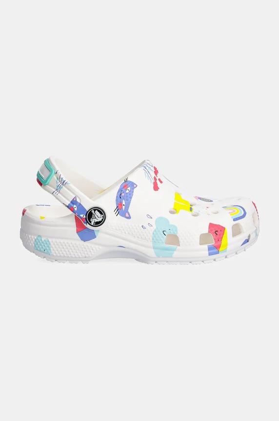 Crocs klapki dziecięce CLASSIC DOODLE PRINT CLOG 210356.CLASSIC.DOODLE biały AW24