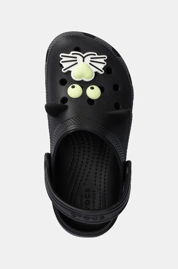 Crocs klapki dziecięce CLASSIC GLOW BLACK CAT CLOG czarny 210387.CLASSIC.GLOW.BLA