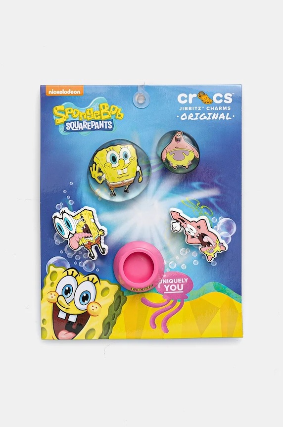 Dječji bedževi za obuću Crocs Spongebob Bubble 5-pack Likovi iz crtića zlatna 10013556.Spongebob.Bubb