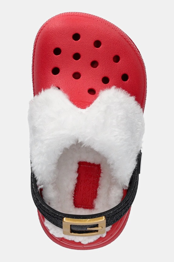 Crocs klapki dziecięce CLASSIC LINED SANTA CLOG czerwony 210932.CLASSIC.LINED.SA