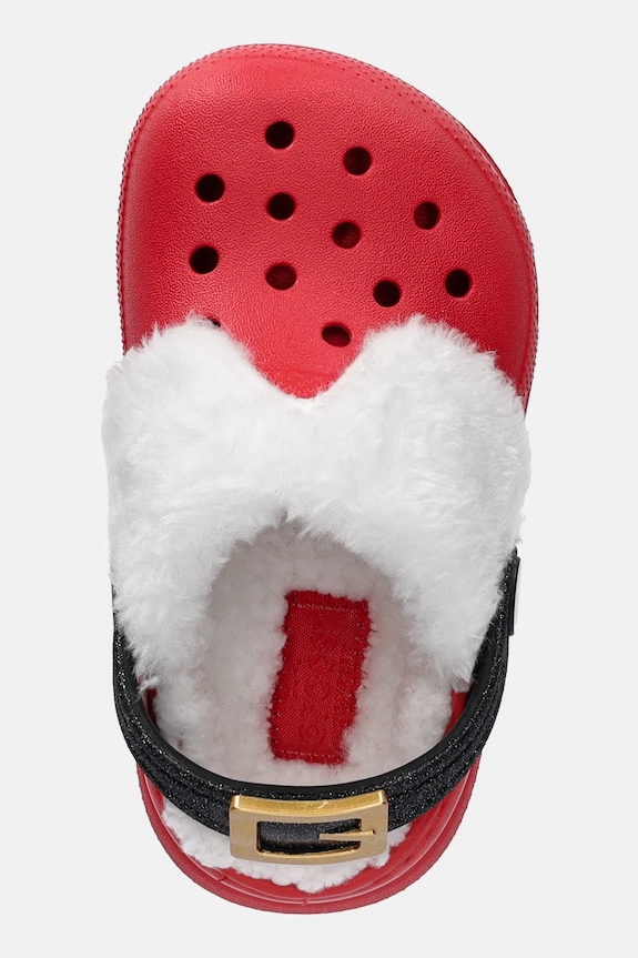 Crocs klapki dziecięce CLASSIC LINED SANTA CLOG czerwony 210932.CLASSIC.LINED.SA