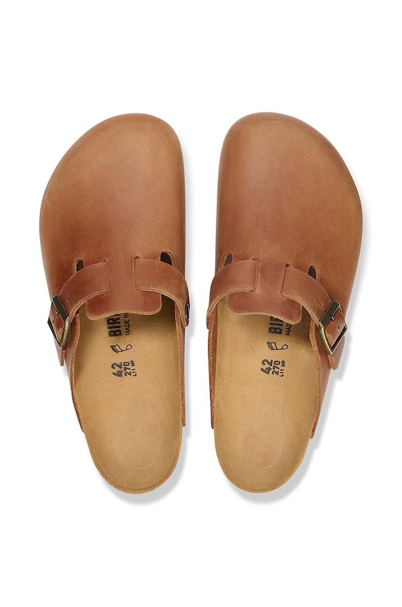 Nubukové pantofle Birkenstock Boston 1028179 hnědá