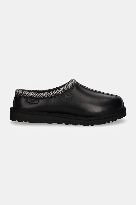 UGG kapcie skórzane Tasman Lthr Regen 1163890.BLK czarny AW24