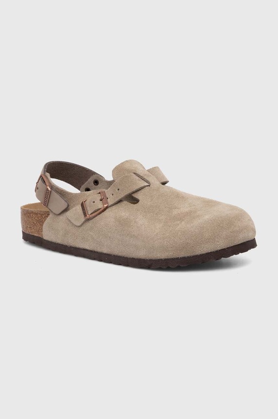 Замшевые шлепанцы Birkenstock Tokio 1028287 бежевый SS25