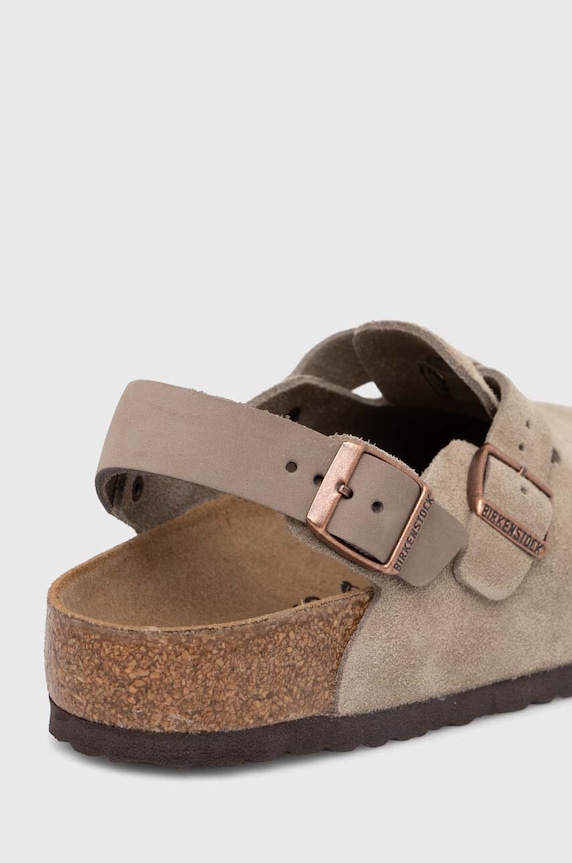 Обувь Замшевые шлепанцы Birkenstock Tokio 1028287 бежевый