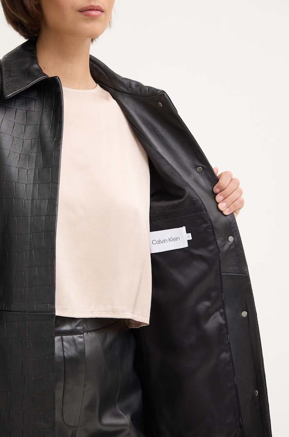Kožený kabát Calvin Klein K20K207081