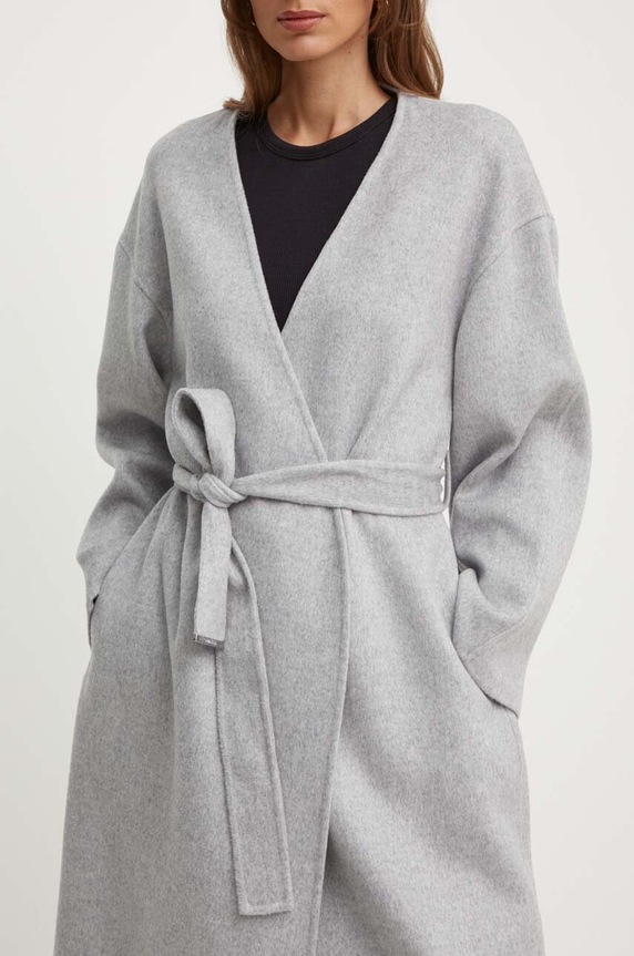 Calvin Klein płaszcz wełniany K20K207086 szary