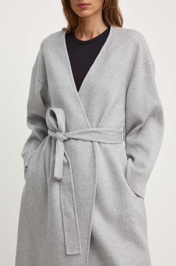 Calvin Klein płaszcz wełniany K20K207086 szary