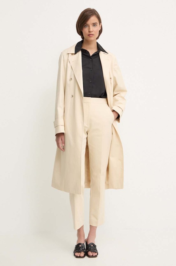 Calvin Klein płaszcz bawełniany K20K207281 beżowy AW24