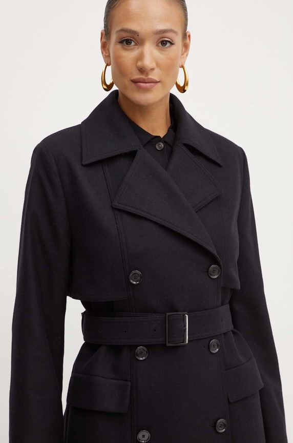 BOSS gyapjúkabát fekete 50518503