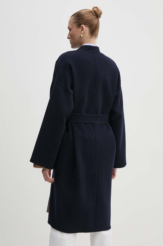 Weekend Max Mara cappotto in cotone double face blu navy 2425016031600