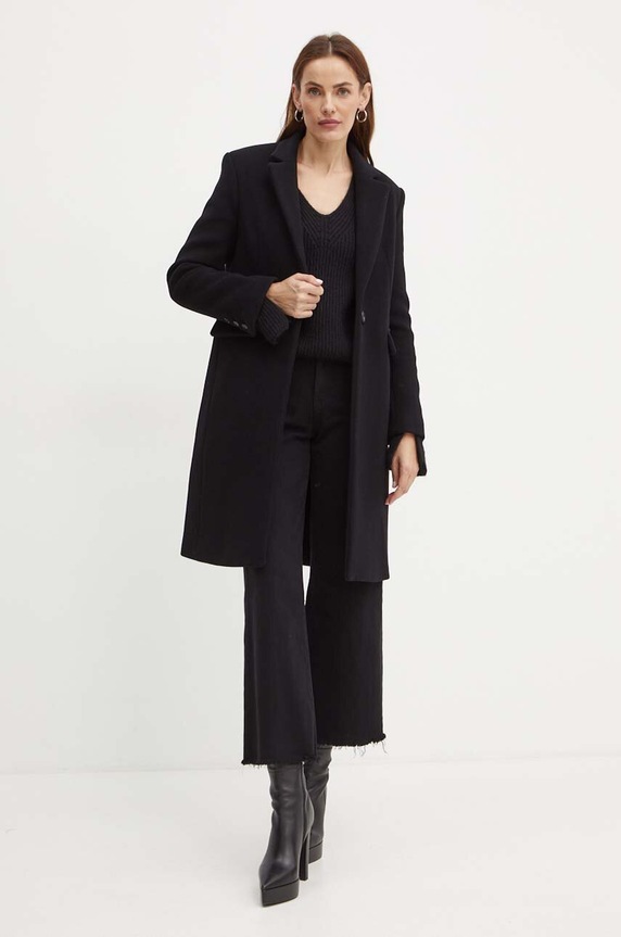 Pinko płaszcz wełniany 103697.A225 czarny AW24