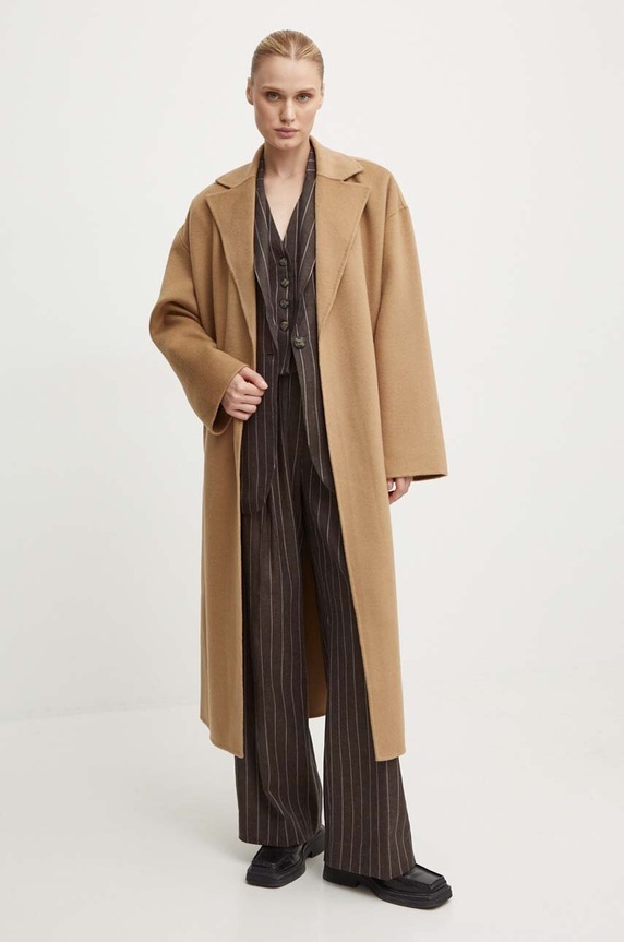 Vuneni kaput Day Birger et Mikkelsen Wright - Double Faced Wool DAY65243322 bež AW24