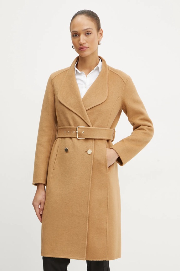 Vlněný kabát Liu Jo WF4060.T4627 béžová AW24