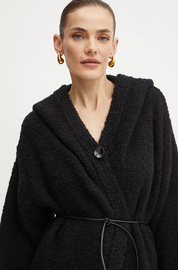 Ζακέτα από μίγμα μαλλιού Liu Jo μαύρο WF4520.MA26O