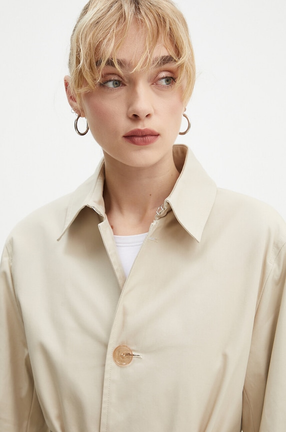Bavlnený kabát Moschino Jeans 0623.8219 béžová