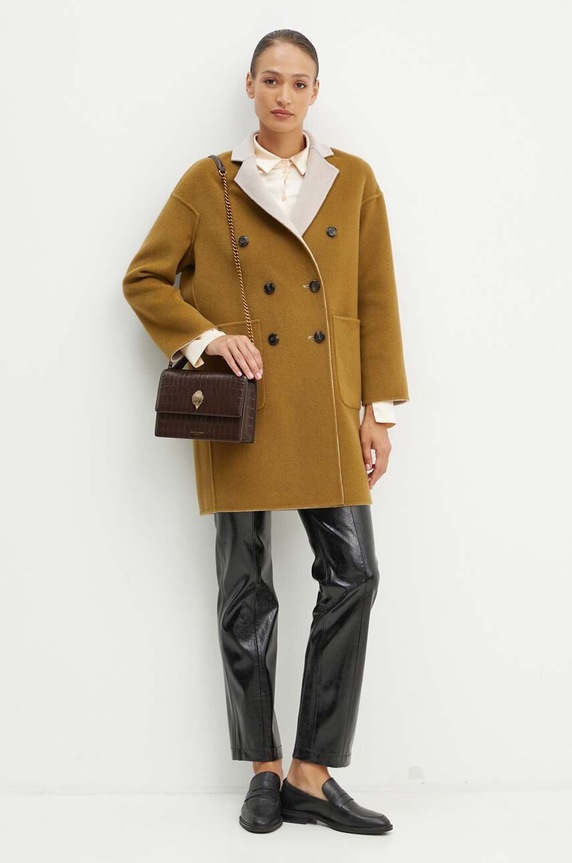 MAX&Co. palton din lână cu două fețe 2426016011200 verde AW24
