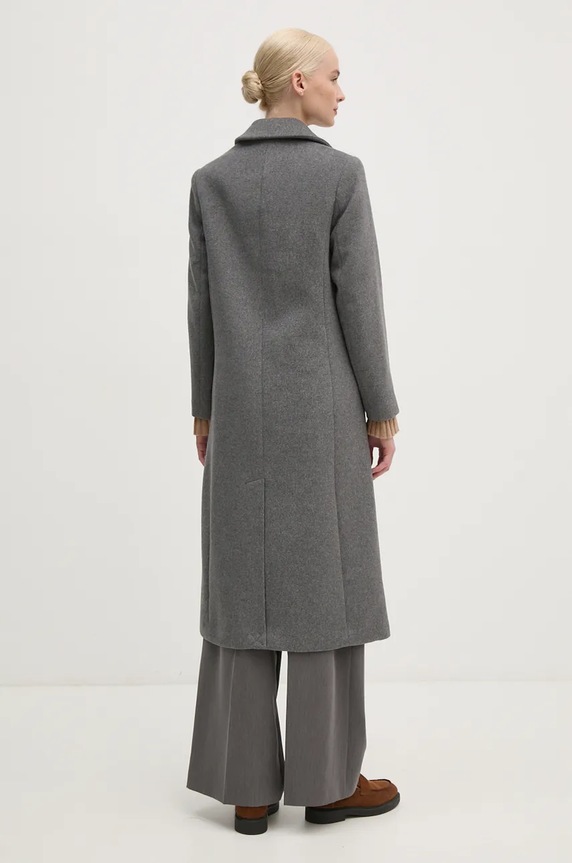 Ruházat United Colors of Benetton kabát gyapjú keverékből 28HFDN069 szürke
