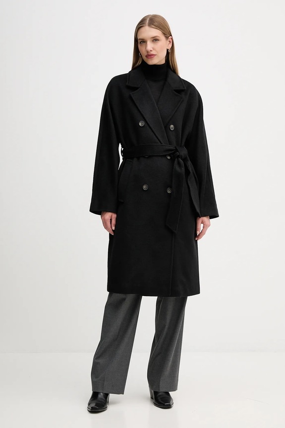 Dkny cappotto in lana non isolato nero DLEMWS16