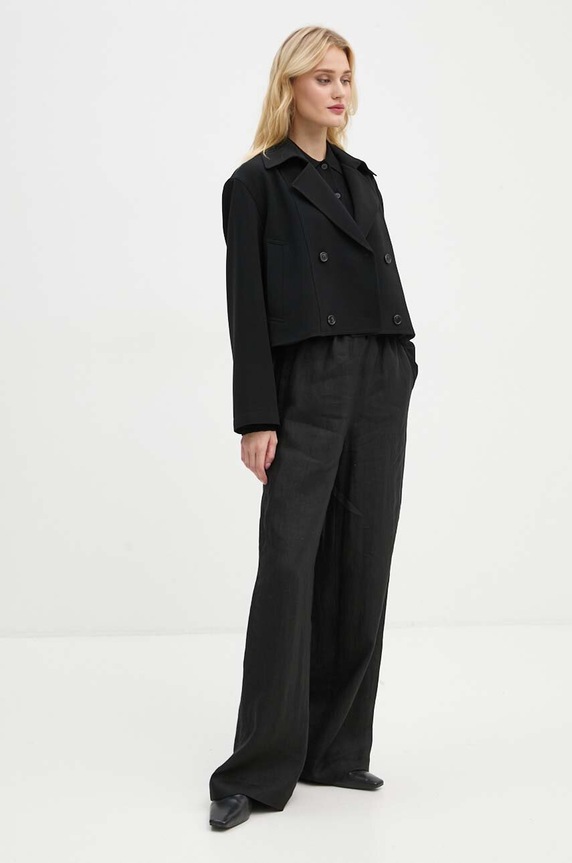 Theory krótki trencz O0709408 czarny AW24