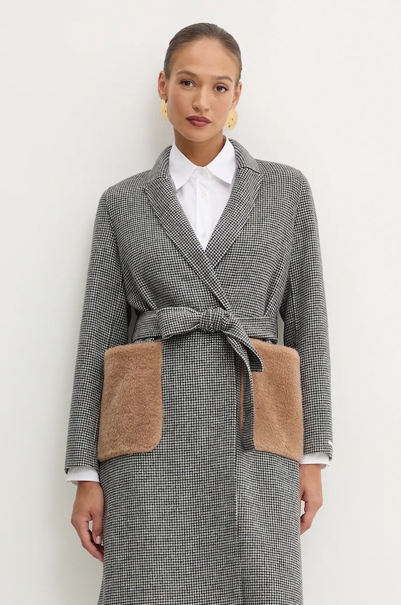Marella cappotto in lana nero 2423016051200