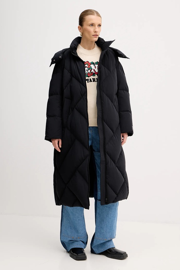 Kenzo kurtka puchowa Long Down Jacket FE62OU1229NH.99 czarny AW24