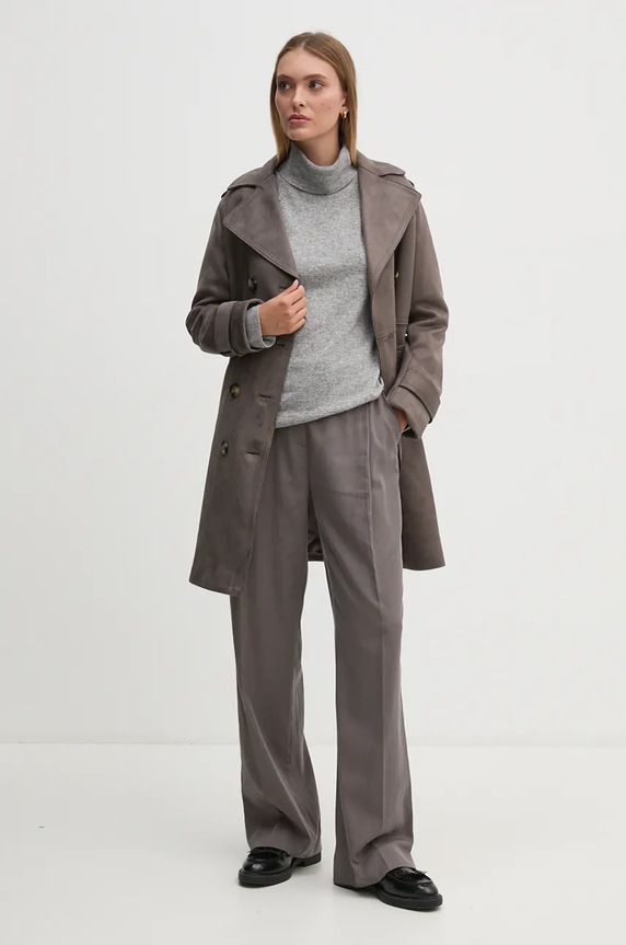 Sisley cappotto 20AZLN04H grigio AW24