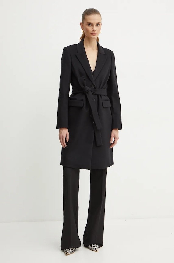 Vlněný kabát Twinset 242TT2202 černá AW24