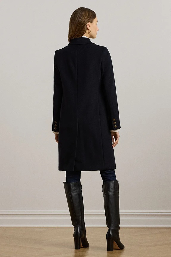 Lauren Ralph Lauren cappotto in lana blu navy 297958509